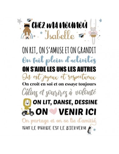 Affiche nounou Collection Coeur ouvre sa boutique