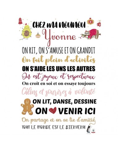 Affiche Spéciale Noël  Merci nounou ! pas cheres