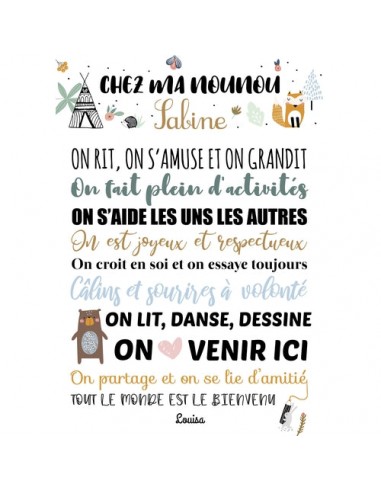 Affiche Nounou, collection forêt de votre