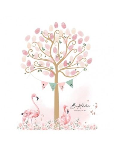 Arbre à empreintes flamant rose pastel Le MVP de beaucoup