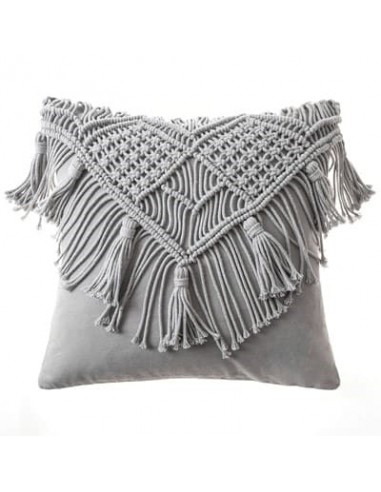 Coussin macramé gris Vous souhaitez 