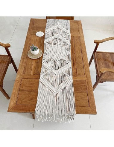 Chemin de table macramé beige de la marque