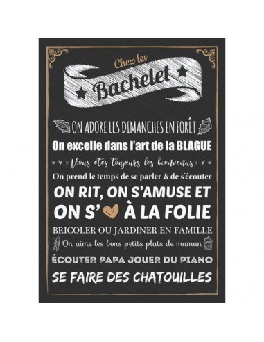 Chalkboard "Chez Les votre NOM DE FAMILLE " en ligne