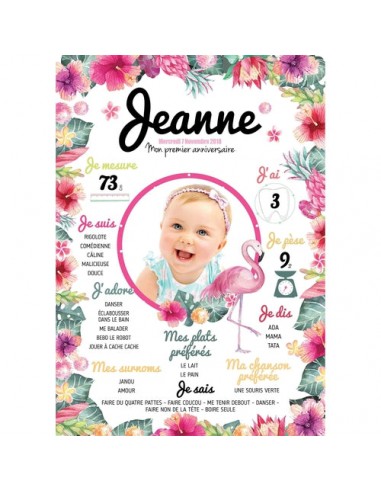 Affiche anniversaire fille 1 an bébé suggérées chez