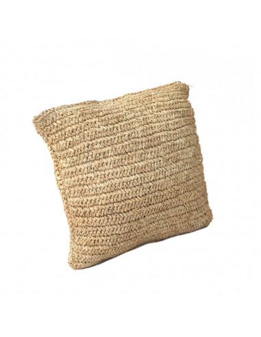 Coussin raphia carré - Fibres naturelles, coussin bohème 40 cm Profitez des Offres !