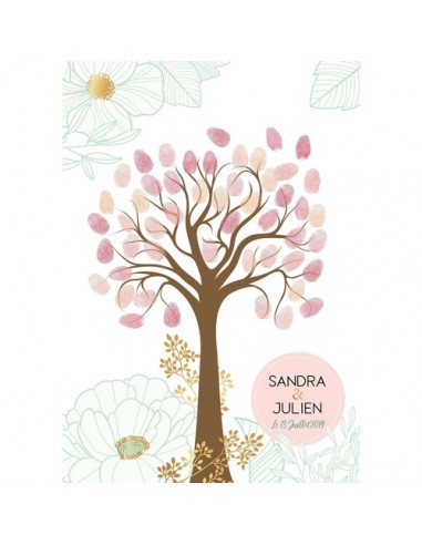 Arbre à empreintes mariage , fleurs graphiques. JUSQU'A -70%! 